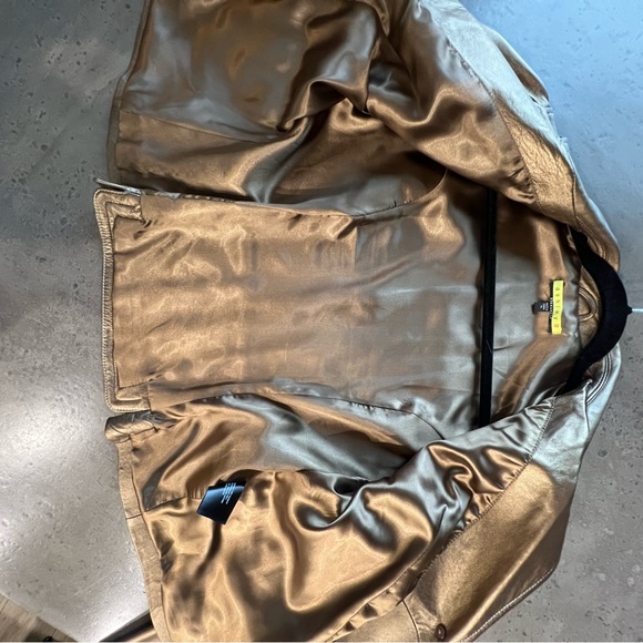 Genuine Leather Blazer by Ashley Bernardo. Bronze color. Size XL. - Picture 7 of 10